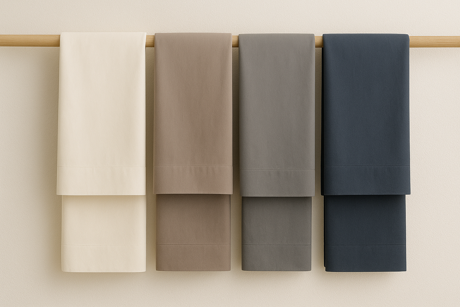 High quality bed linen in various colors with soft silk and cotton fabrics
